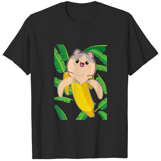 Cat Bunny Banana Japanese Kawaii Anime Cat Banana T-shirt