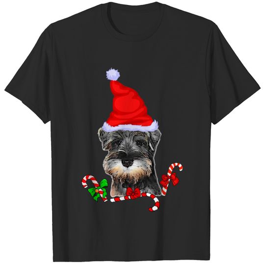 Miniature Schnauzer Christmas Merry T-shirt