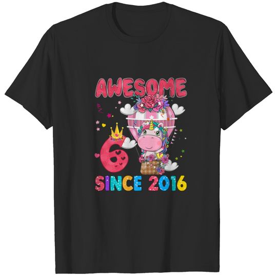 6 Years Old 6Th Birthday Unicorn Gifts Awesome Sin T-shirt