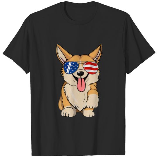 Corgi 4Th Of July Sunglasses Men Women USA America T-shirt