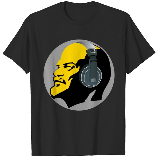MODERN POP ART LENIN WITH HEADPHONES ILLUSTRATION T-shirt