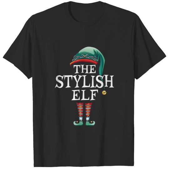 The Stylish Elf Matching Family Christmas Party Fa T-shirt