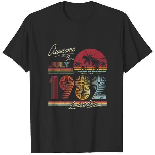 Awesome Since July 1982 40 Years 40Th Birthday T-shirt