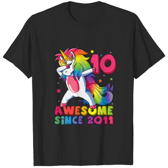 10 Years Old 10Th Birthday Party 2021 Funny Dabbin T-shirt