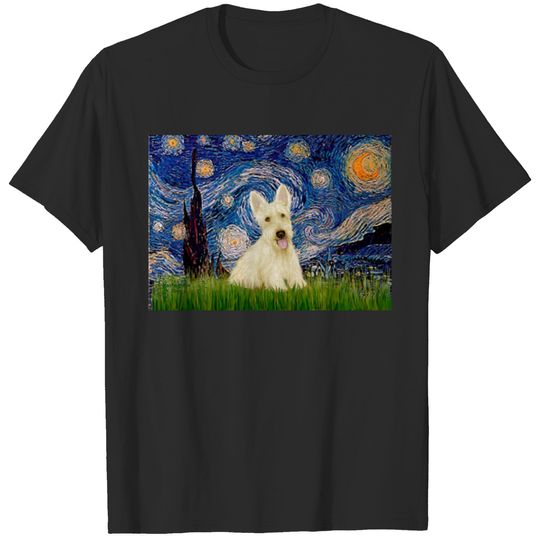 Scottish Terrier (W5) - Starry Night T-shirt