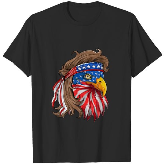 American USA Bald Eagle Mullet Funny Patriotic 4Th T-shirt