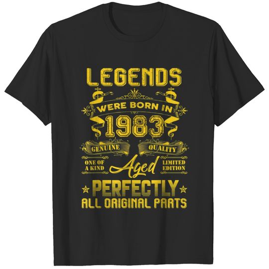 1983 Happy Birthday Gift, Legends Were Born In 198 T-shirt