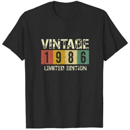 Vintage 1986 36Th Birthday Gift Men Women 36 Years T-shirt