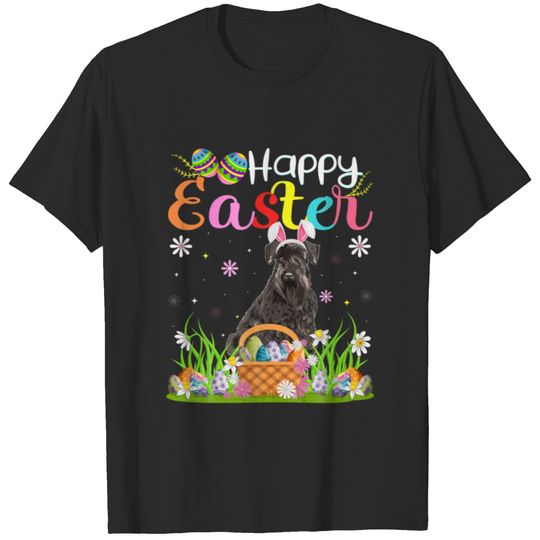 Schnauzer Dog Bunny Egg Hunting Funny Schnauzer Ha T-shirt
