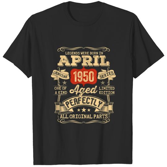 72 Year Old 72Th Birthday Gifts Vintage April 1950 T-shirt