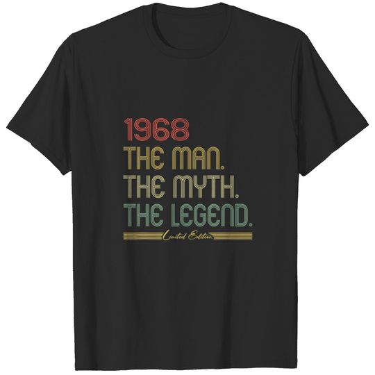 Mens The Myth The Legend 1968 54Th Birthday Gifts T-shirt
