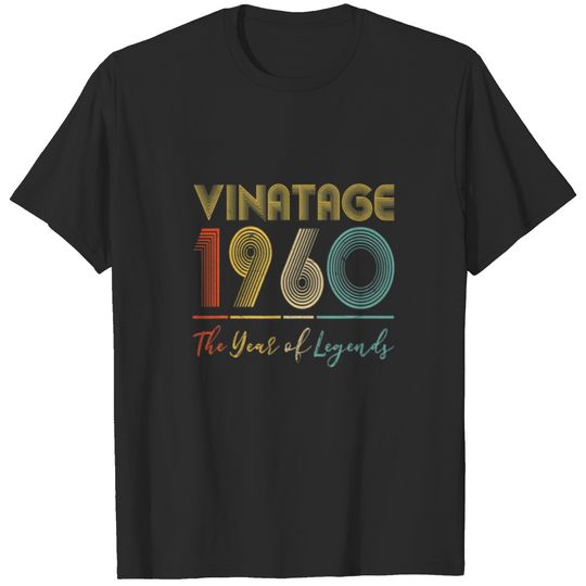 Vintage 1960 62Nd Birthday Gift Ideas Men Women Hi T-shirt