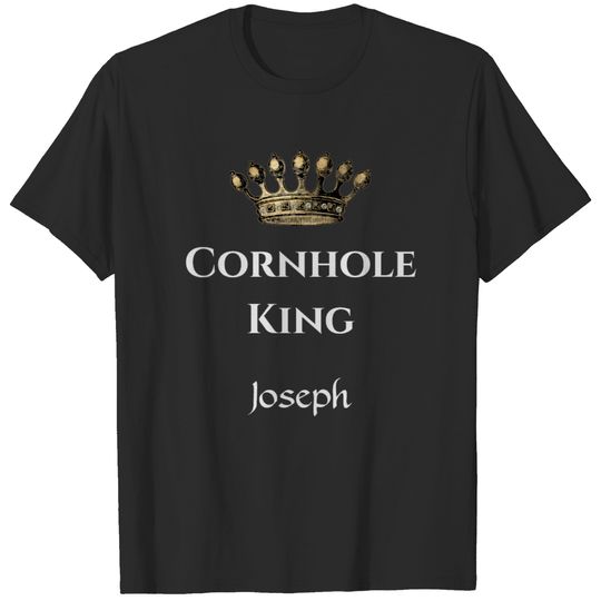 Personalized Cornhole King with Crown T-shirt