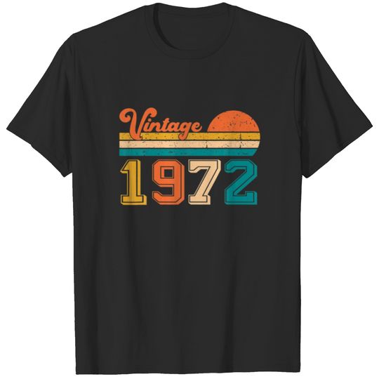 Mens 50Th Birthday Vintage 1972 Sunset 50Th Years T-shirt