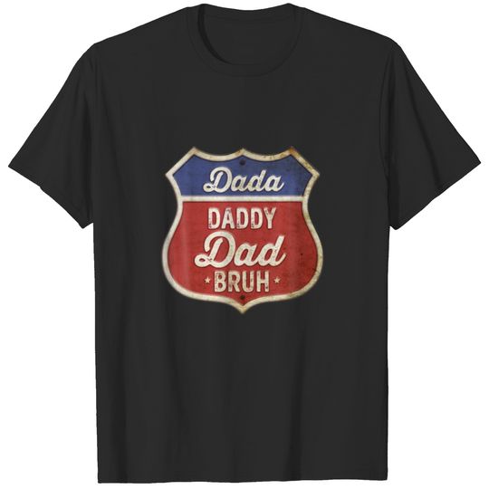 Mens Dada Daddy Dad Bruh Retro Fathers Day Vintage T-shirt