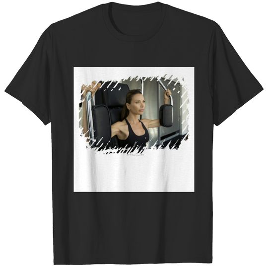 Woman working out in a gym T-shirt