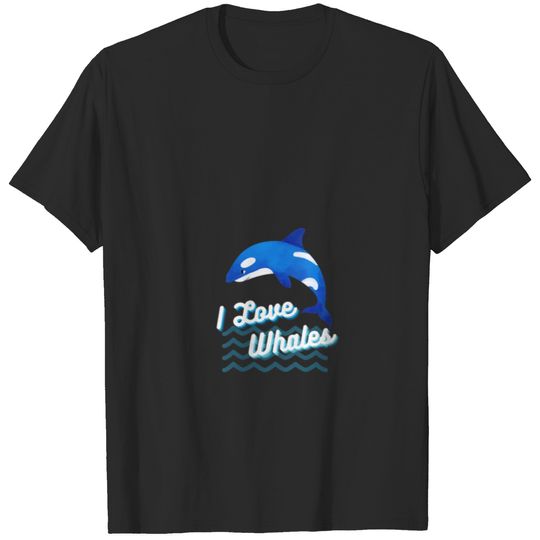 Womens I Love Whales Orca Killer Whale Lover Gift T-shirt