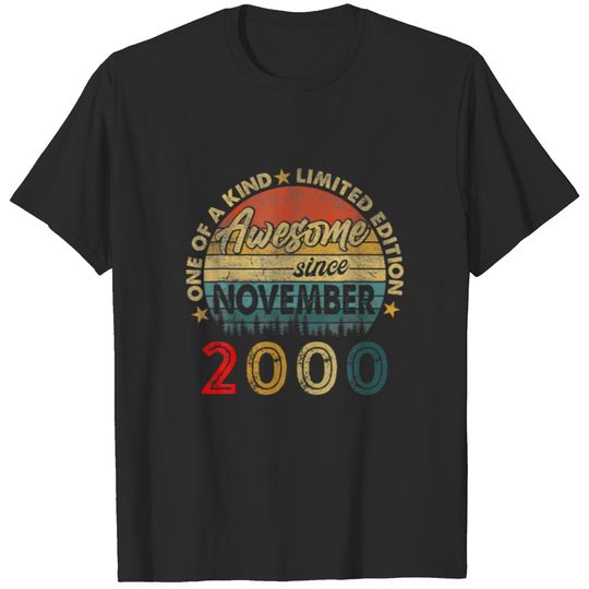 21 Year Old 21St Birthday Vintage Retro November 2 T-shirt