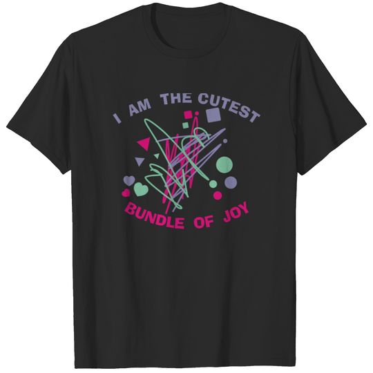 Cutest Bundle of Joy Pink Purple Teal Shapes Lines T-shirt