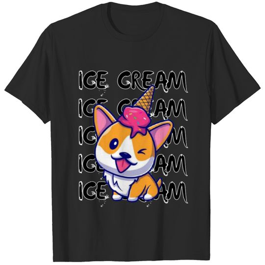Corgi With Ice Cream, Funny Corgi T-shirt