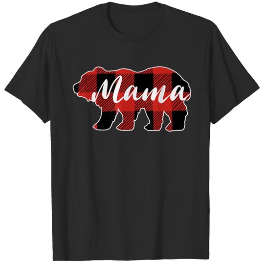 Buffalo Plaid Mama Bear  Mothers Day Gifts T-shirt