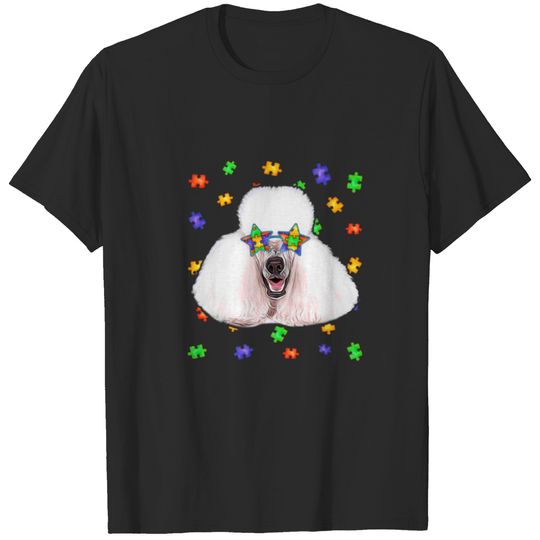 Cute Autism Poodle Dog Puzzle Sunglasses Pet Owner T-shirt