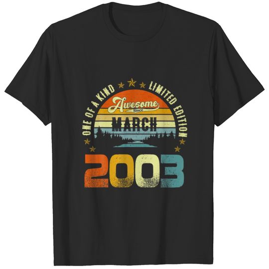 Awesome Since March 2003 Vintage 19Th Birthday For T-shirt
