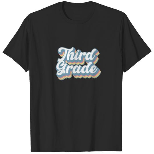 Retro Vintage Third Grade Teacher Student Back To T-shirt