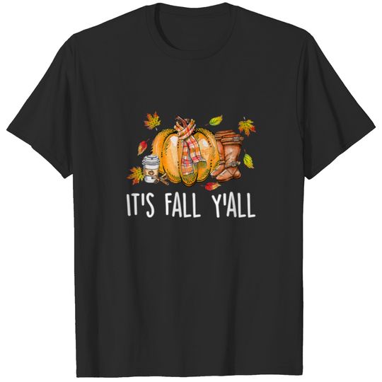 It’S Fall Y’All Cute Boots Pumpkin Halloween T-shirt