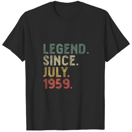 Legend Since July 1959 62Nd Birthday Retro Mens 62 T-shirt
