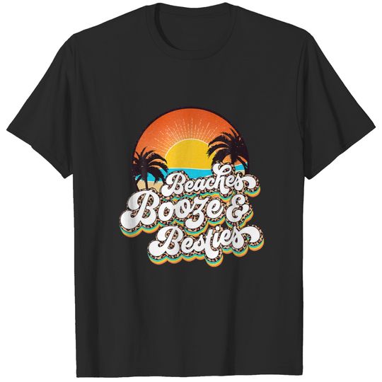 Retro Summer Beach Leopard Print Beaches Booze And T-shirt