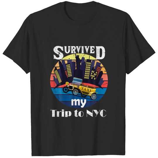 I Survived My Trip To NYC Vintage Retro Funny Gift T-shirt