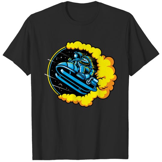 Astronaut Astro Jump With Snowmobile T-shirt