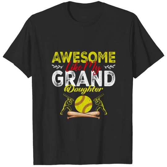 Awesome Like My Granddaughter Baseball Grandma Gra T-shirt