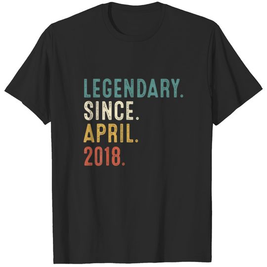 4 Years Old Gifts Legend Since April 2018 4Th Birt T-shirt