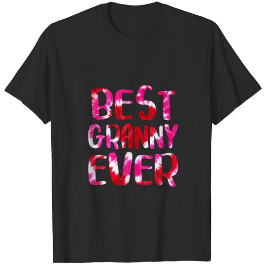 Womens Best Granny Ever Tie Dye Heart Mother's Day T-shirt