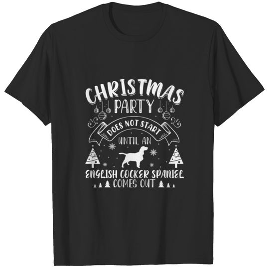 English Cocker Spaniel Dog Tree Christmas Party Do T-shirt