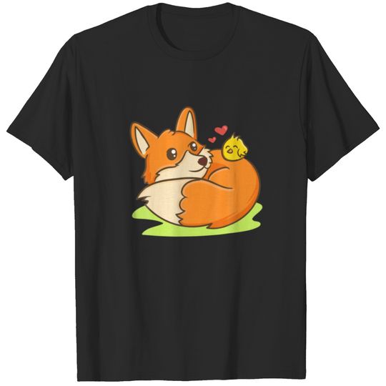 Fox And Chick - Cute Kawaii Anime - Aesthetic Japa T-shirt