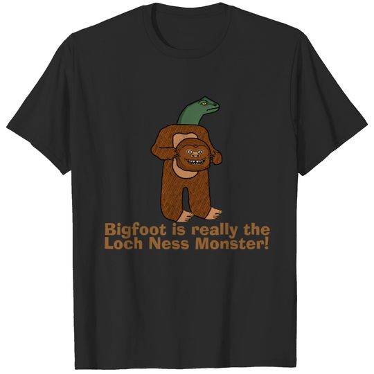 Funny Bigfoot Loch Ness Monster T-shirt