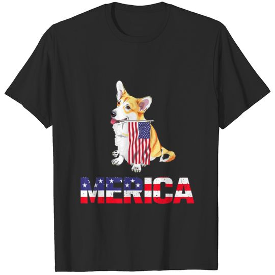 Beagle Merica Dog July 4th Of July Usa Us Flag T-shirt
