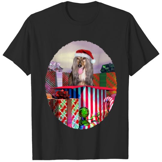 Afghan Hound Christmas Surprise T-shirt