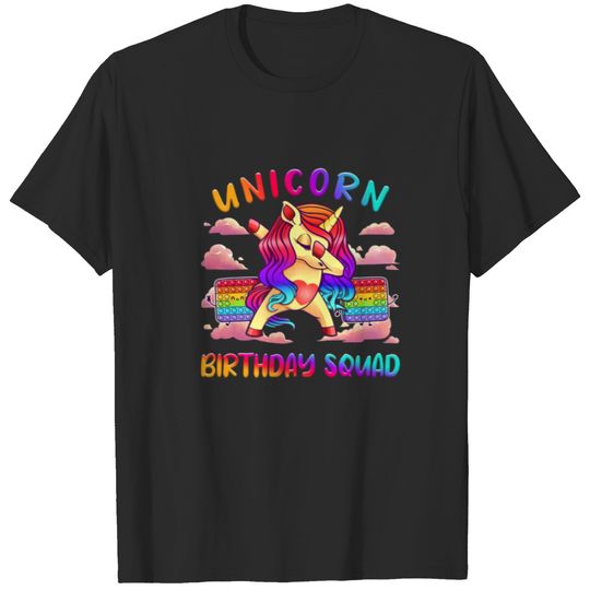 Unicorn Birthday Squad Pop It Fidget Toy T-shirt