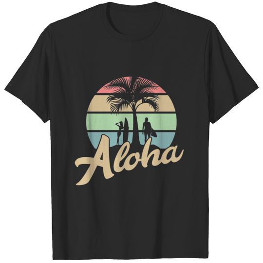 Women's Surfing Hawaii Beach Retro Surfing Hawaii T-shirt