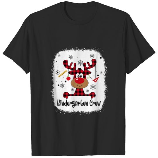 Bleached kindergarten crew Reindeer Funny Teacher T-shirt