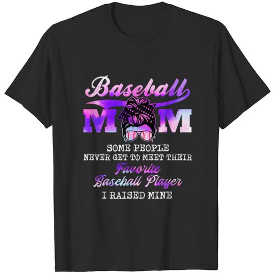 Tie-Dye Baseball Mom Messy Bun Mothers Day T-shirt