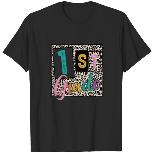 Happy First Day Hello 1St Grade Leopard Back To Sc T-shirt