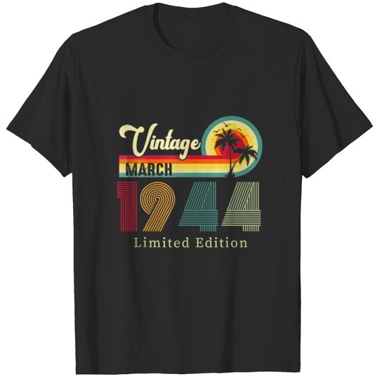 Vintage March 1944 Birthday On The Beach 78Th T-shirt