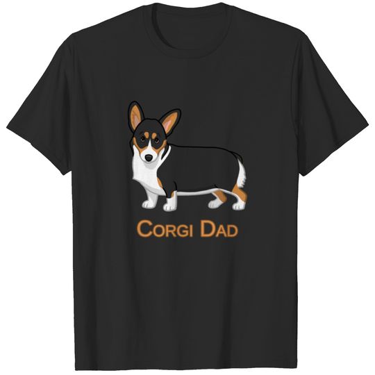 Cute Black Tricolor Pembroke Corgi Dad Dog Lovers Sleeveless T-shirt