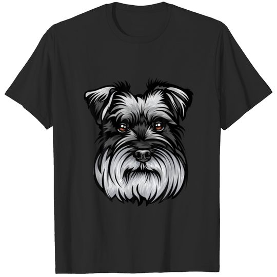 Cool Schnauzer Dog Face T-shirt