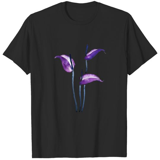 purple anthurium watercolor T-shirt